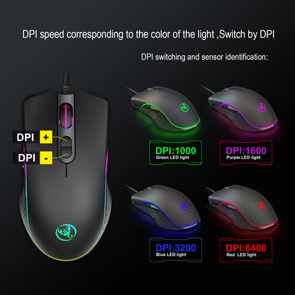 Glowing Gaming Mouse Gaming Wired Mouse