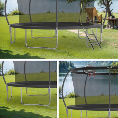 14 FT TRAMPOLINE with basketball