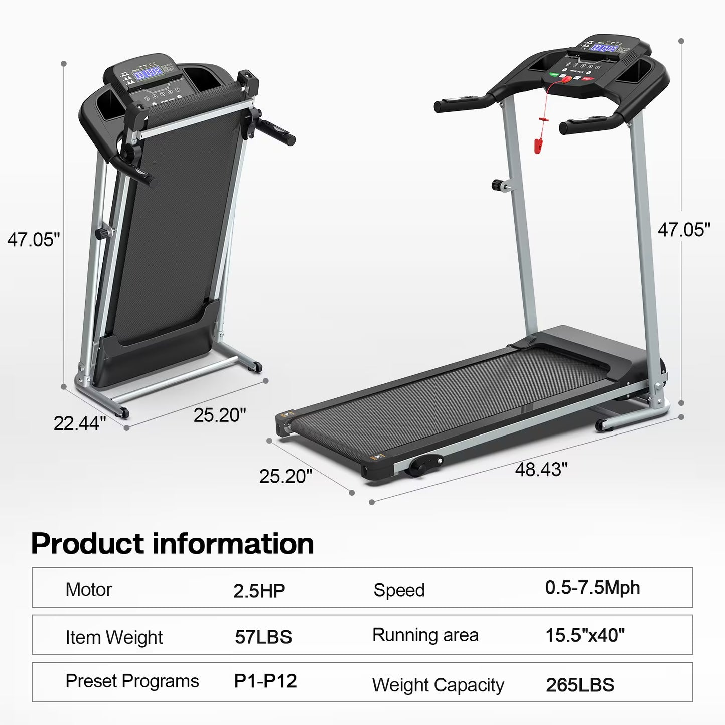 Folding Treadmill For Home Use With Pulse Sensor, Motorized Treadmill Treadmill For Home Office