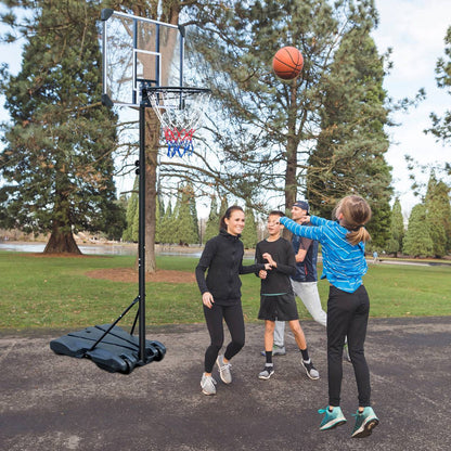 Portable Basketball Hoop Stand W Wheels 5.4ft  7ft For Indoor Outdoor Basketball