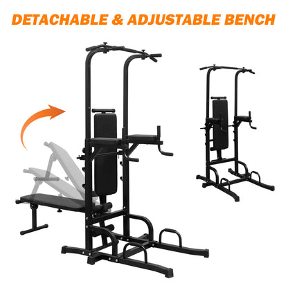 Power Tower Parallel Bar Station With Bench Chin-Up Bar Holder